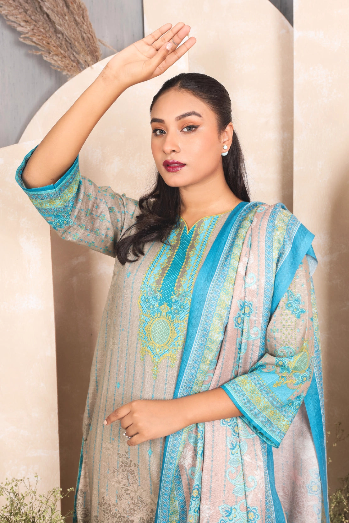 3 PIECE - PRINTED KHADDAR - 4046-A