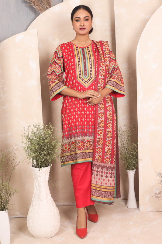 3 PIECE - PREMIUM PRINTED KHADDAR - 4047-A