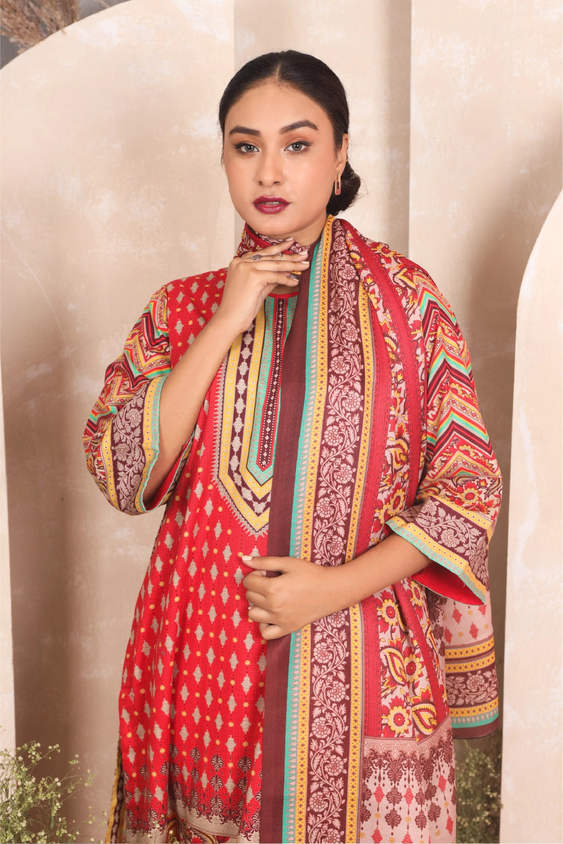 3 PIECE - PRINTED KHADDAR - 4047-A