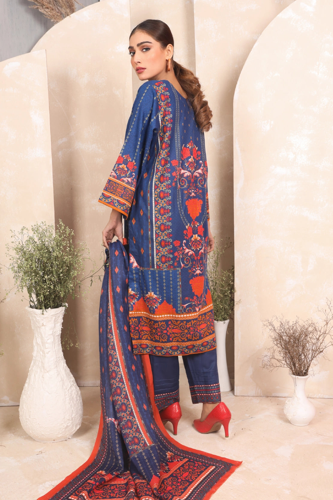 3 PIECE - PRINTED KHADDAR - 4048-B