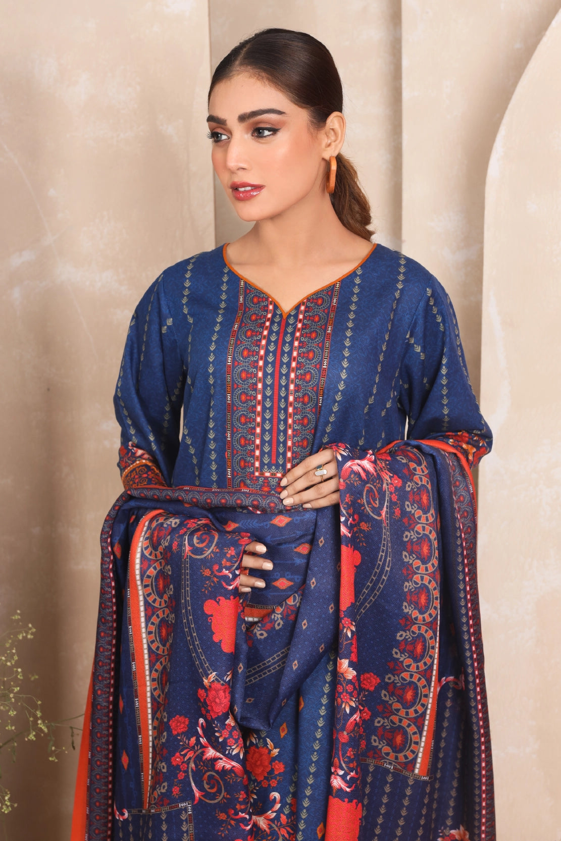 3 PIECE - PRINTED KHADDAR - 4048-B