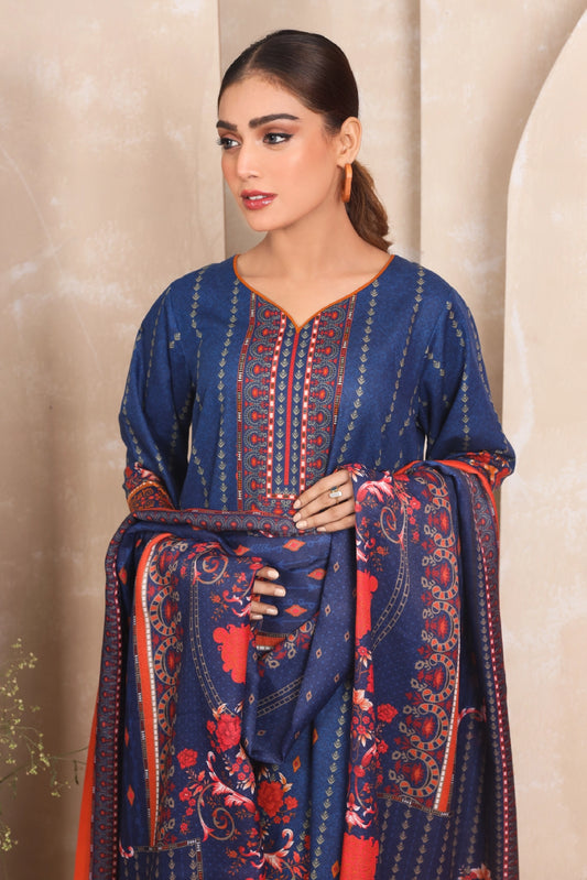 3 PIECE - PREMIUM PRINTED KHADDAR - 4048-B