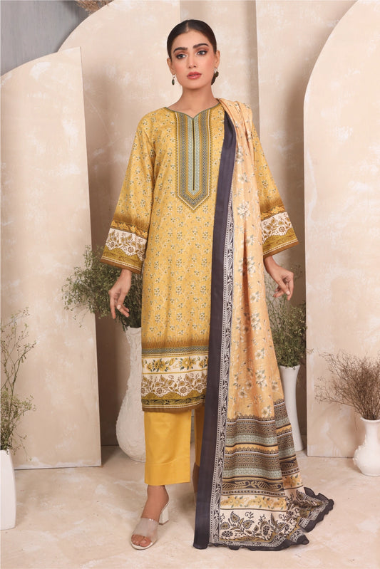 3 PIECE - PRINTED KHADDAR - 4049-A