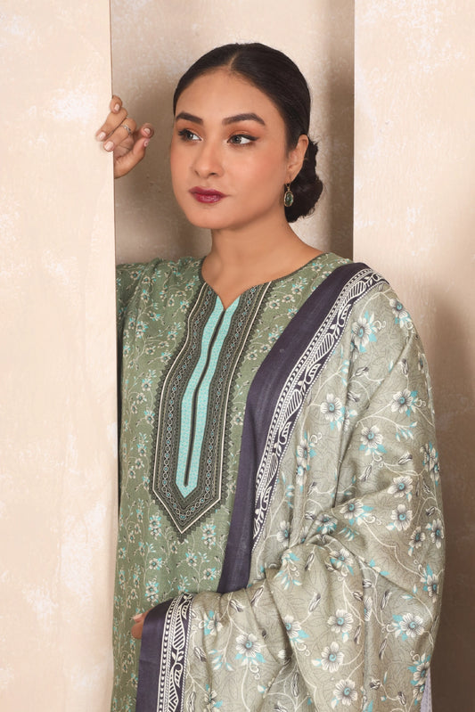 3 PIECE - PREMIUM PRINTED KHADDAR - 4049-B