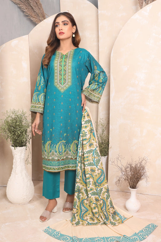 3 PIECE - PREMIUM PRINTED KHADDAR - 4041-B