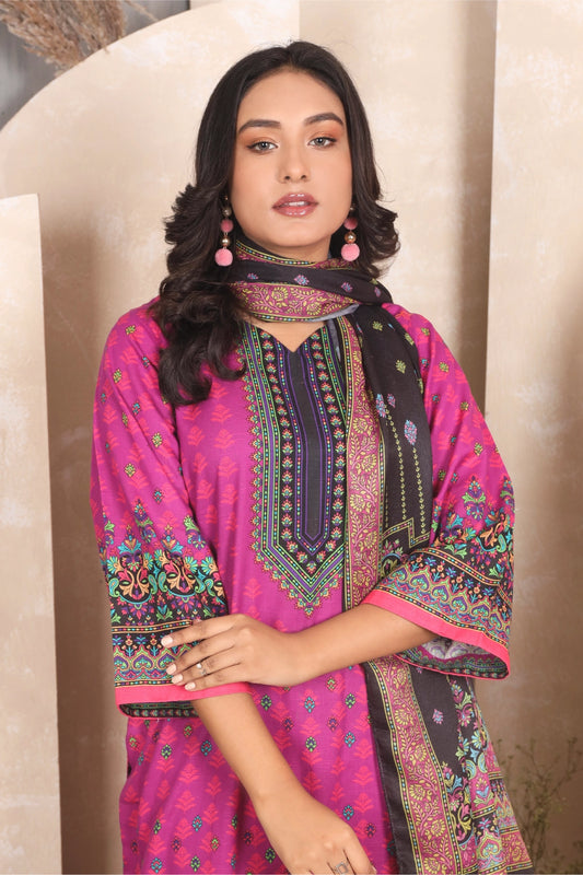 3 PIECE - PREMIUM PRINTED KHADDAR - 4050-B