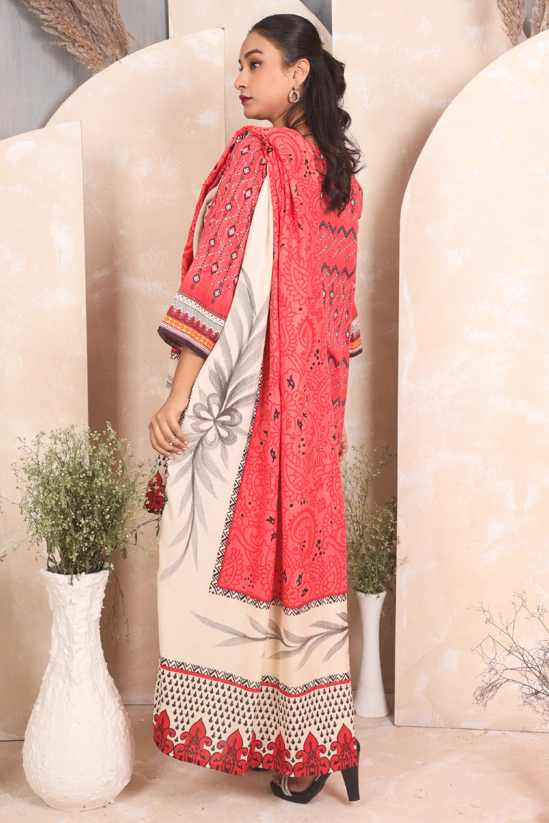 3 PIECE - PREMIUM PRINTED KHADDAR - 4042-B