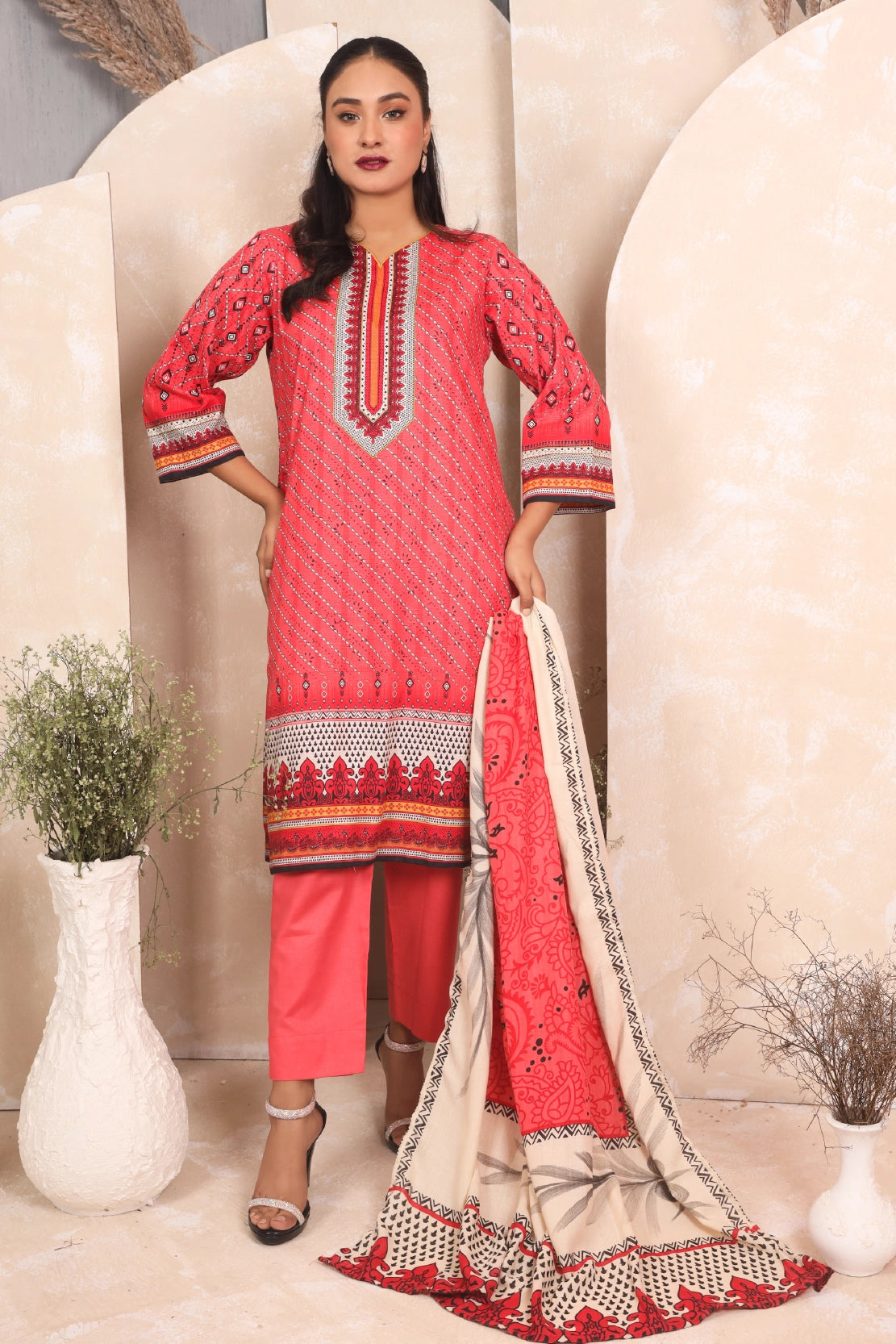 3 PIECE - PRINTED KHADDAR - 4042-B