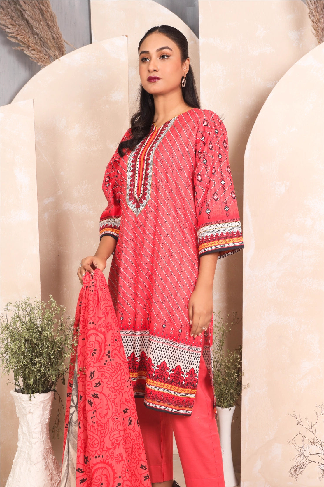 3 PIECE - PRINTED KHADDAR - 4042-B