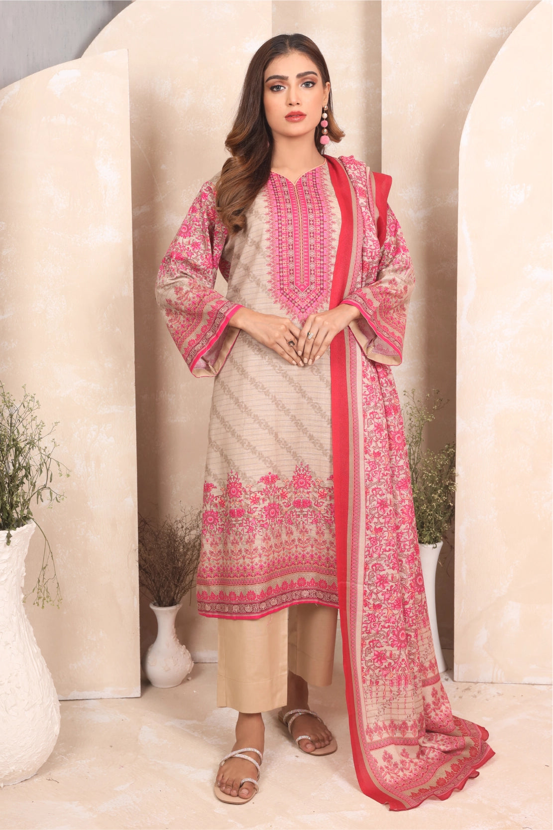 3 PIECE - PRINTED KHADDAR - 4043-A