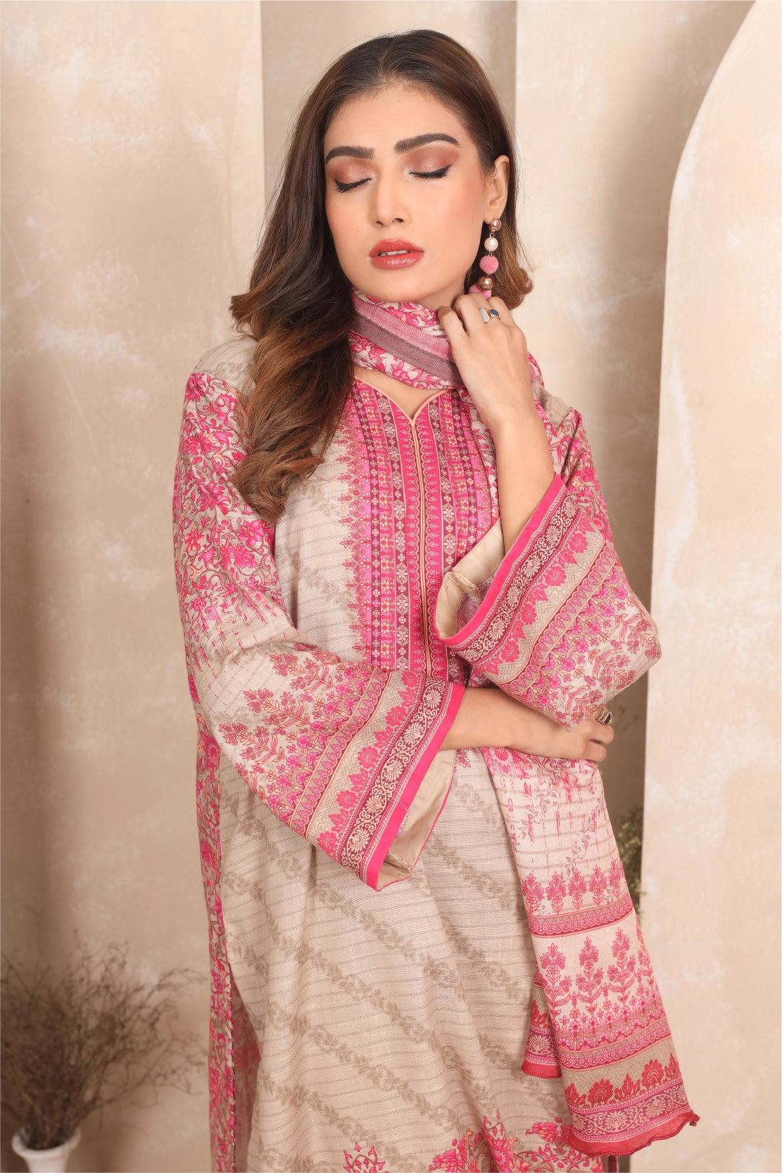 3 PIECE - PRINTED KHADDAR - 4043-A