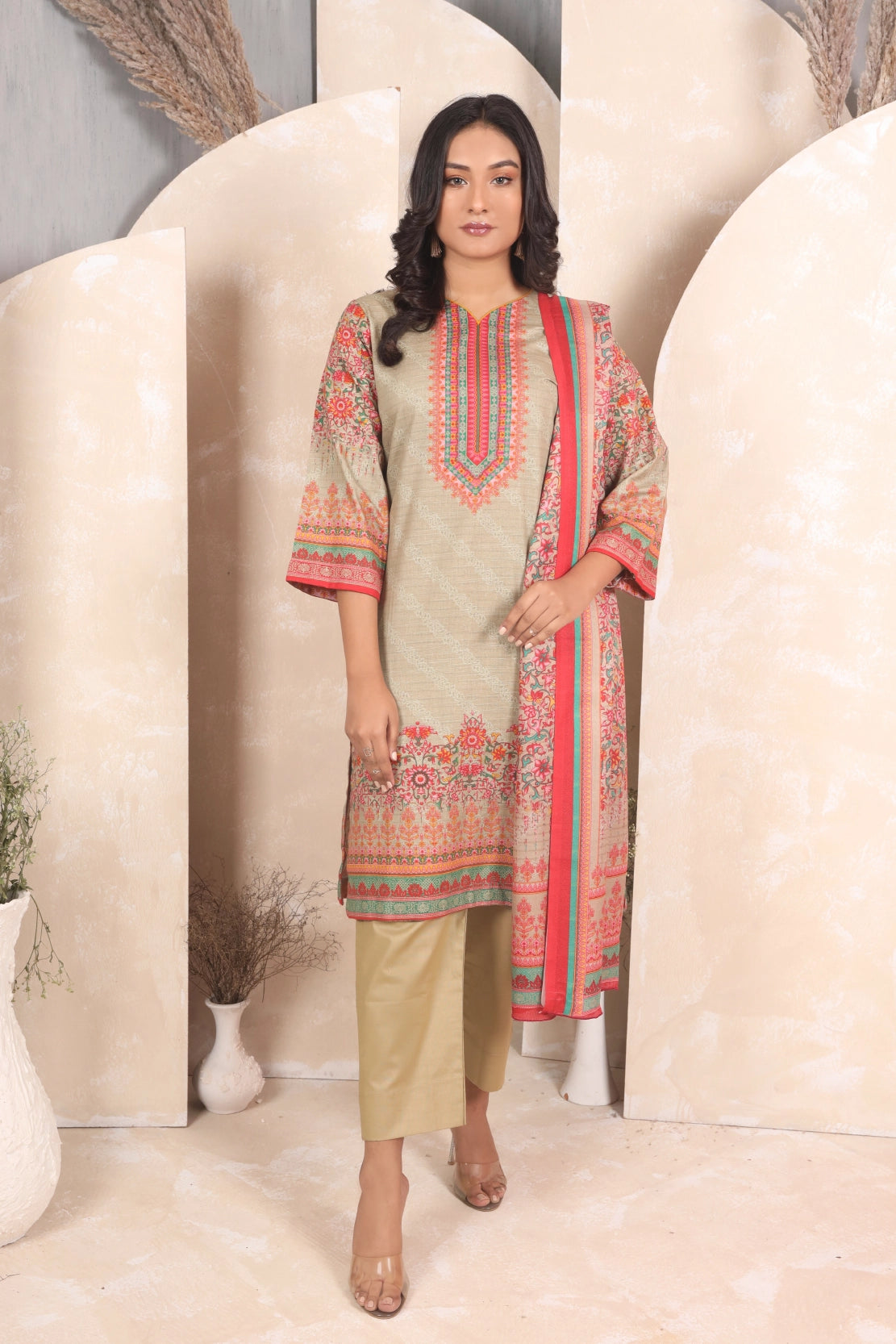 3 PIECE - RINTED KHADDAR - 4043-B