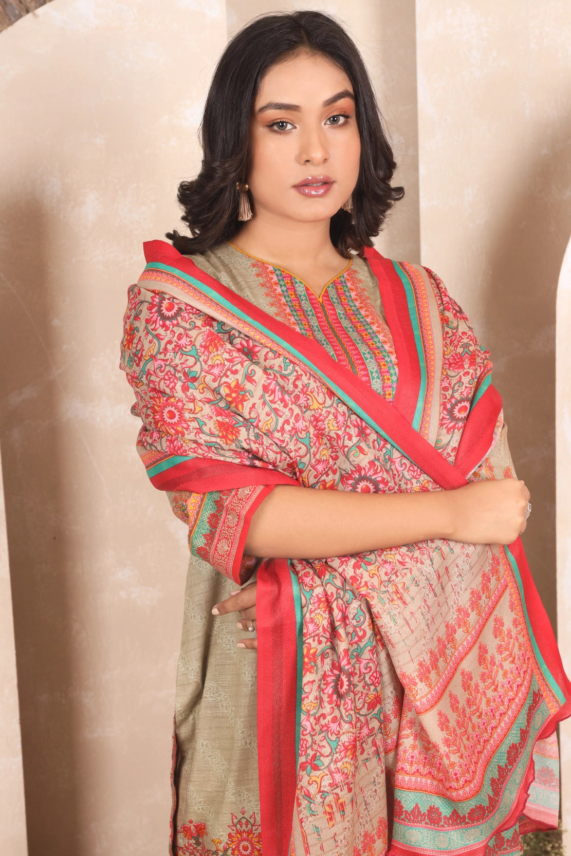 3 PIECE - RINTED KHADDAR - 4043-B