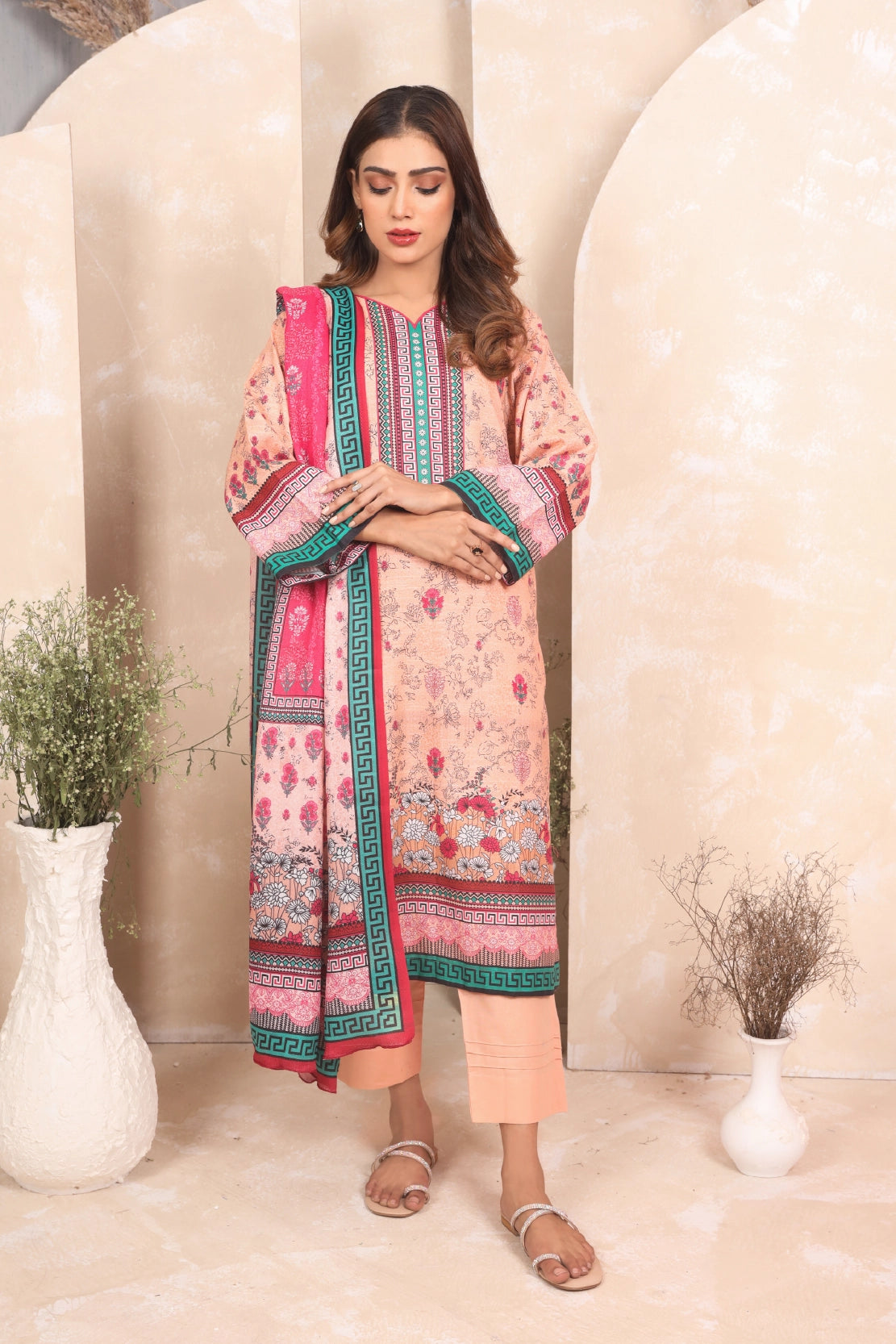 3 PIECE - PRINTED KHADDAR - 4044-A