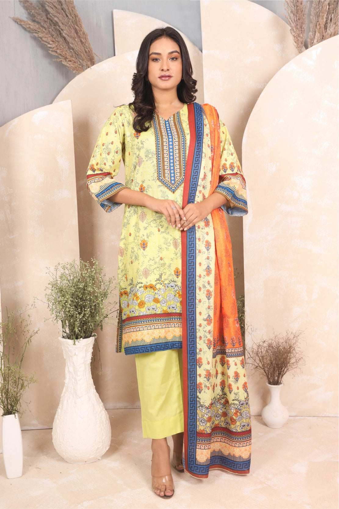 3 PIECE - PRINTED KHADDAR - 4044-B