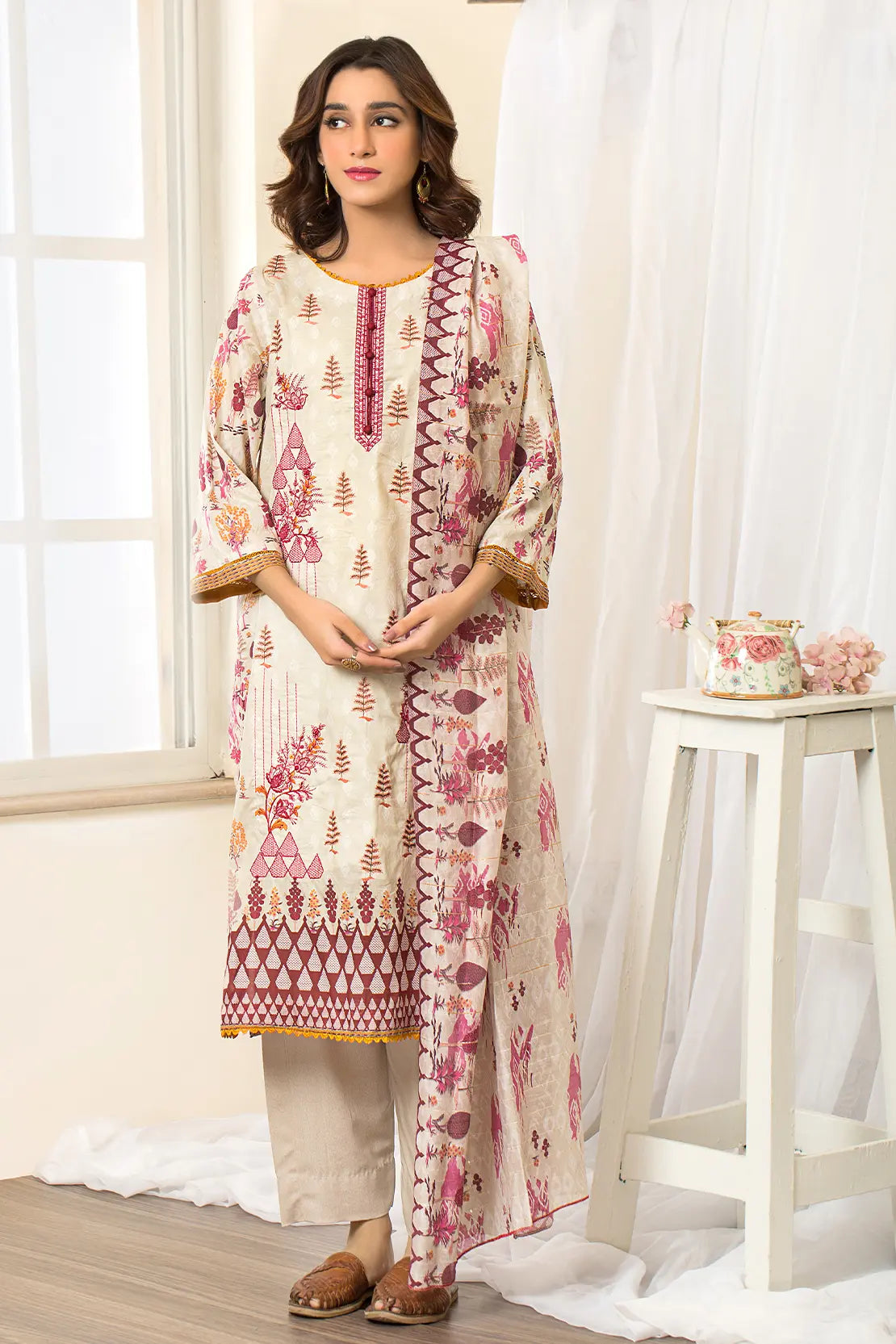 Piece – Embroidered Lawn – 7430