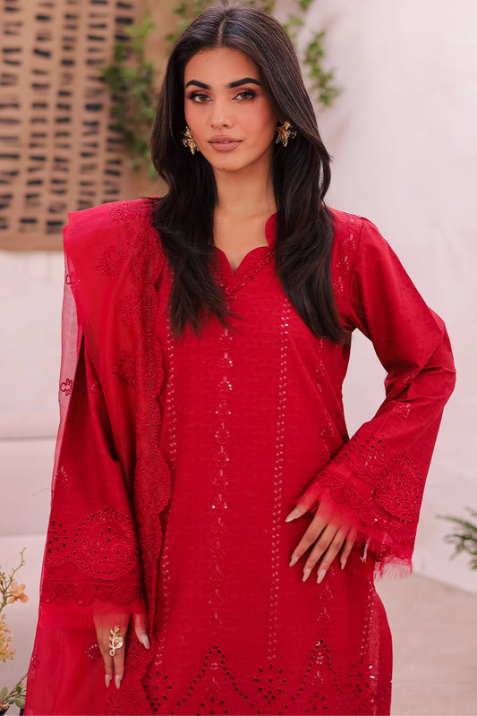 3 Piece - Premium Embroidered Lawn - 450N