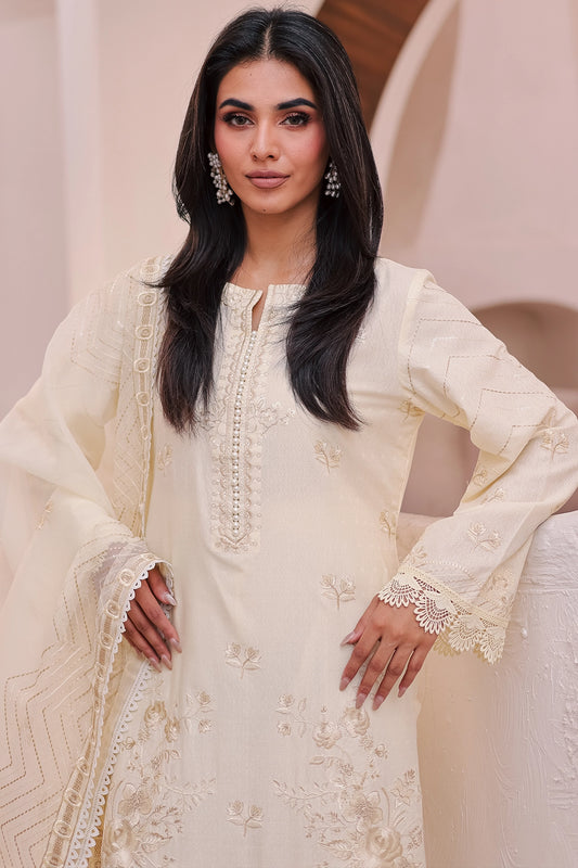 3 Piece - Premium Embroidered Lawn - 452N