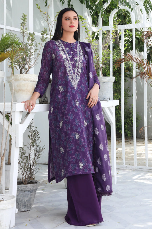 3 Piece - Embroidered Lawn - 8934