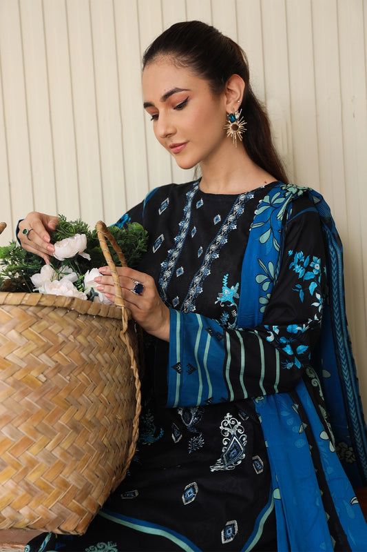 3 PIECE - PREMIUM EMBROIDERED LAWN - 9140
