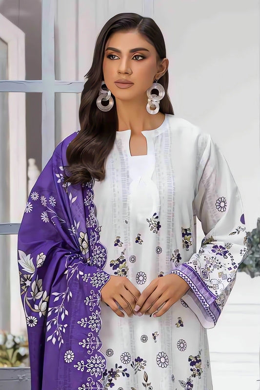 3 Piece - Embroidered Lawn - 9191