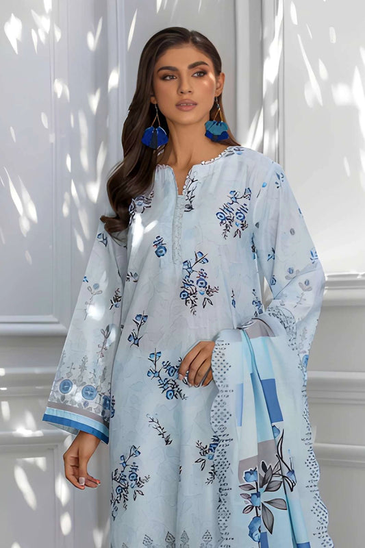 3 Piece - Embroidered Lawn - 9192