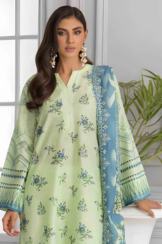 3 Piece - Embroidered Lawn - 9193