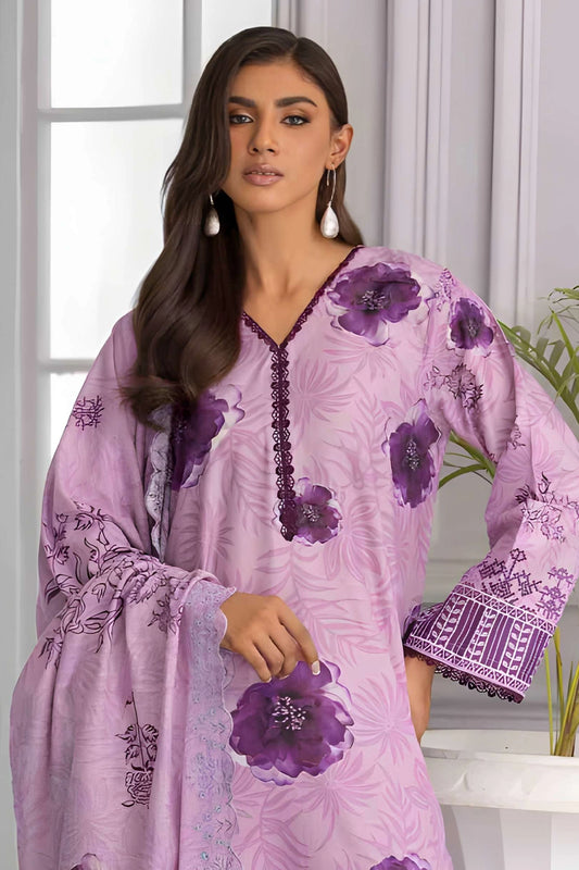 3 Piece - Embroidered Lawn - 9195