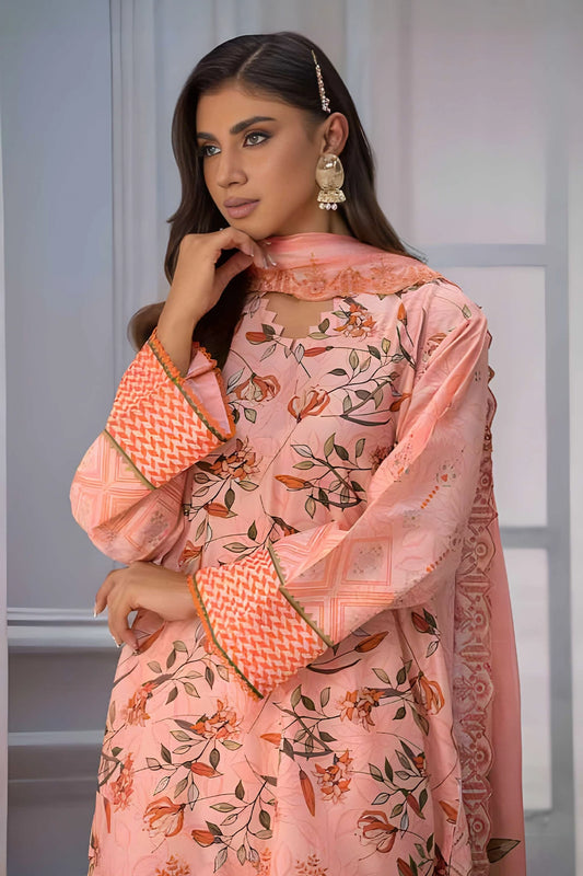 3 Piece - Embroidered Lawn - 9197