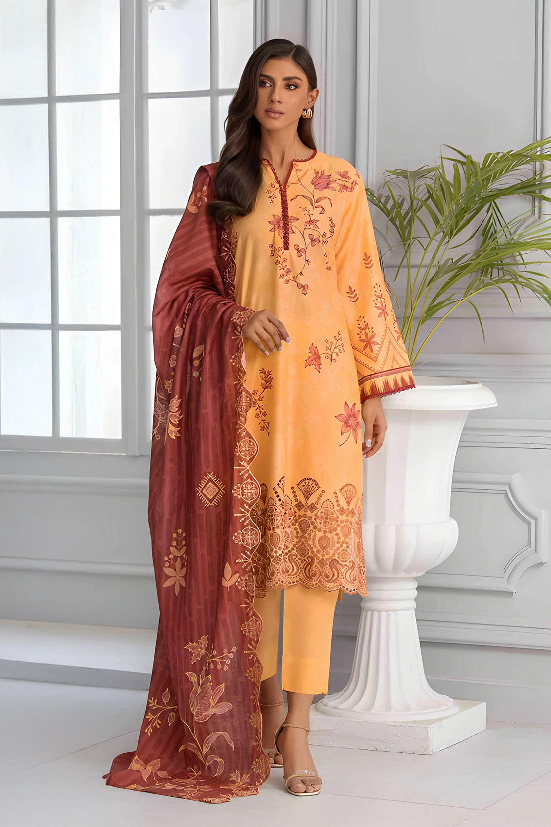 3 Piece - Embroidered Lawn - 9199
