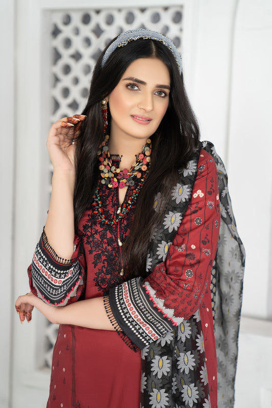 3 Piece – Embroidered Lawn – 6743