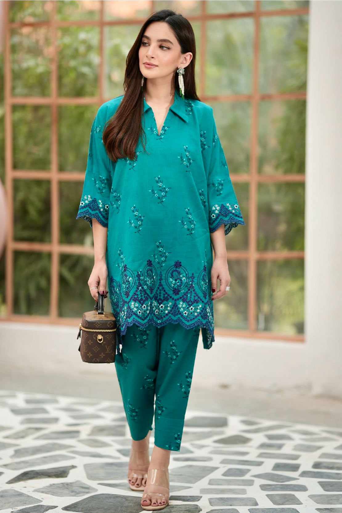 2 Piece - Premium Embroidered Khadar - 9302