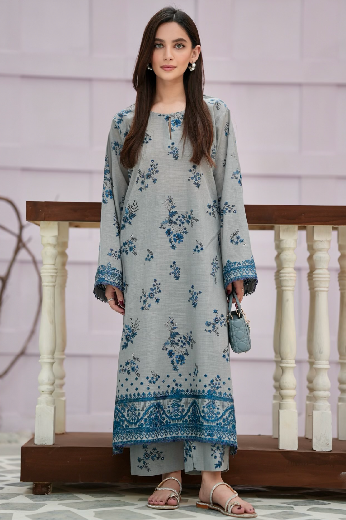 2 Piece - Premium Embroidered Khadar - 9306