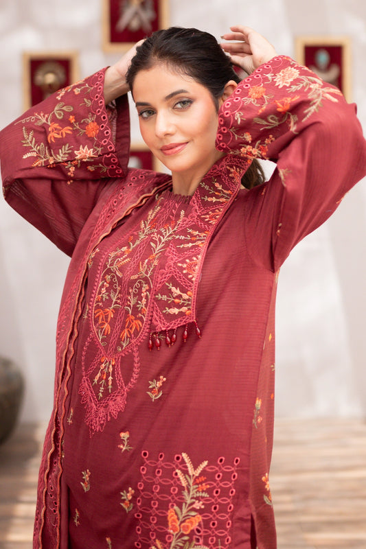 3 PIECE - PREMIUM EMBROIDERED LAWN - 8173