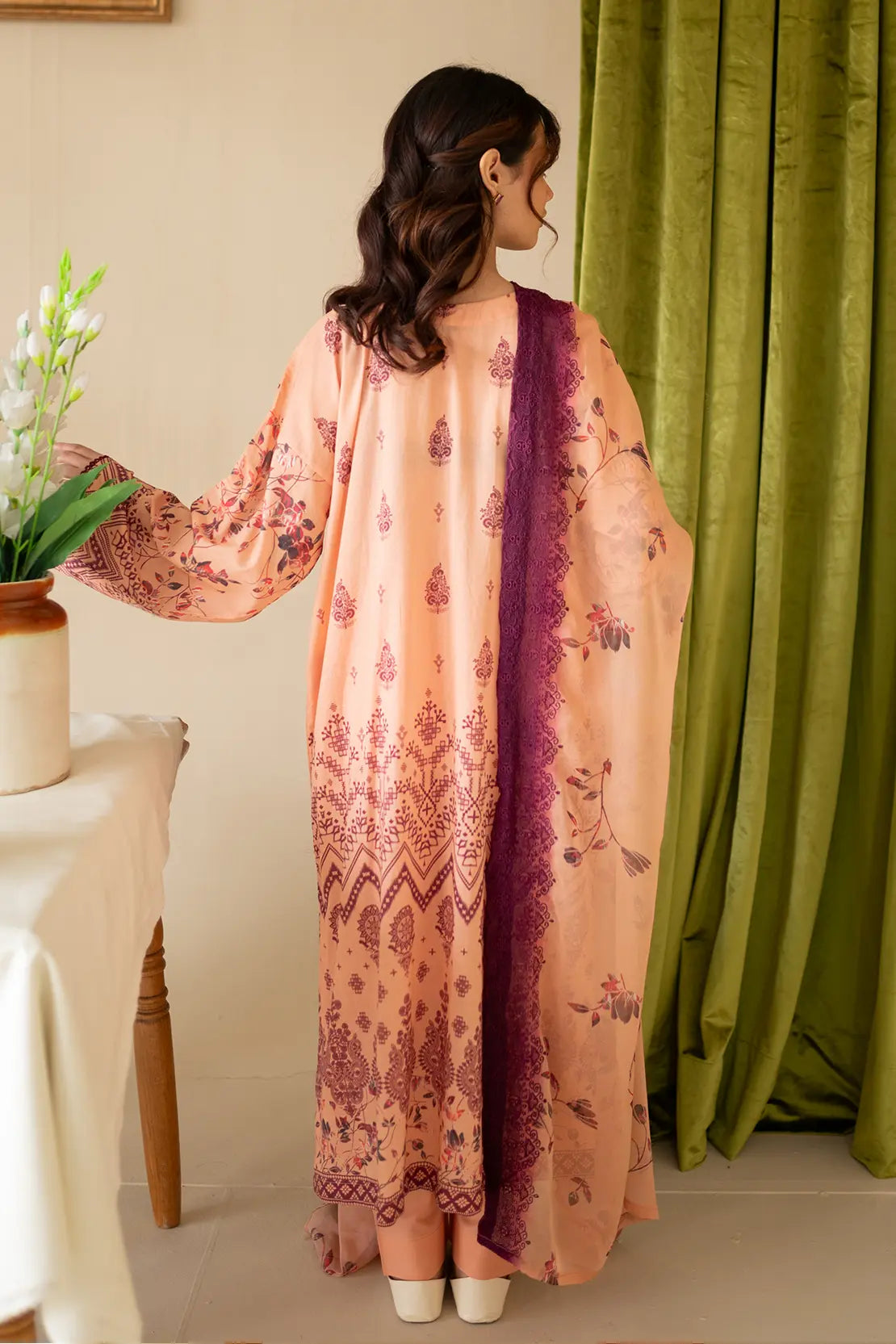 3 Piece - Embroidered Luxury Lawn - 8145