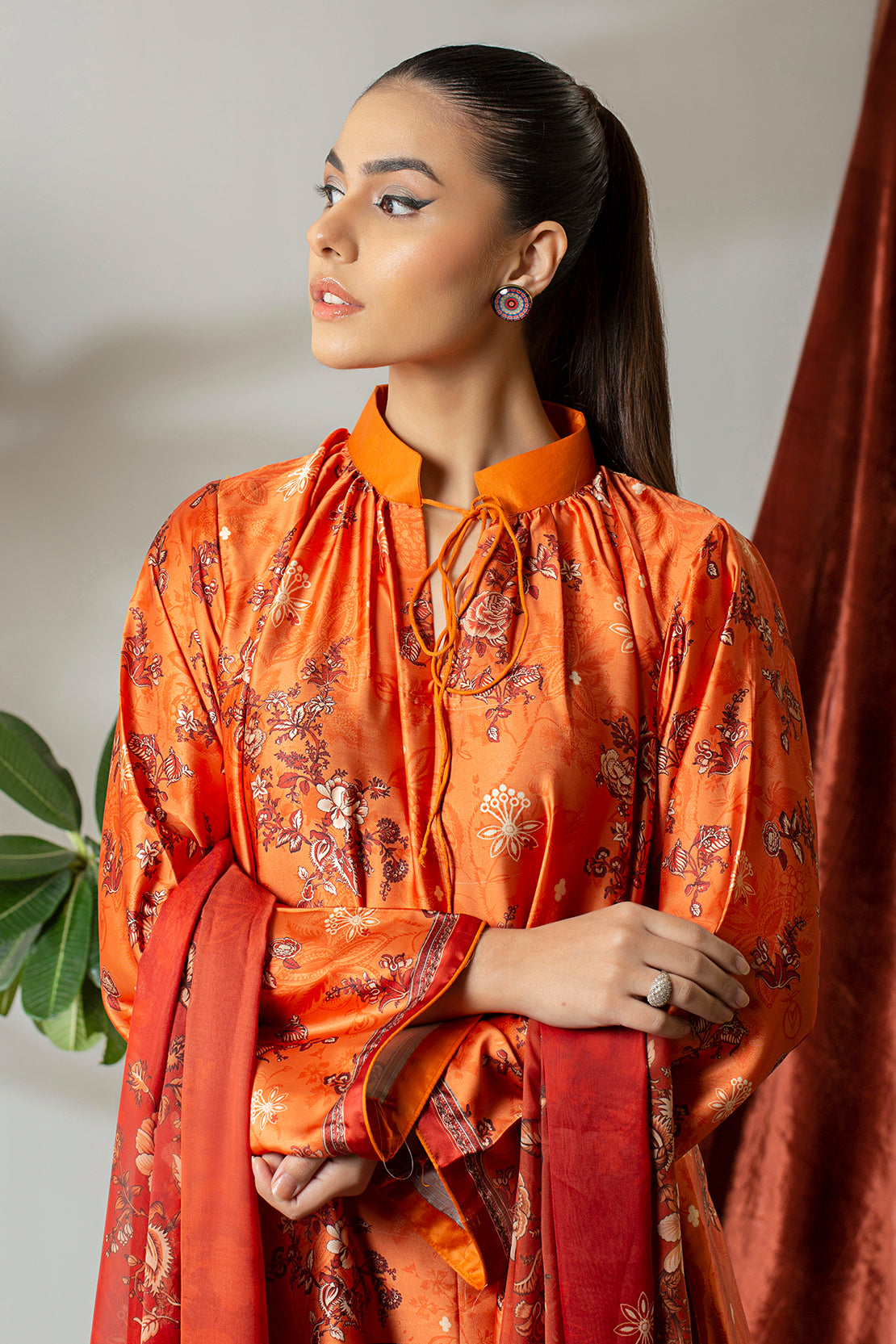 3 Piece – Digitally Printed Silk  – 8283