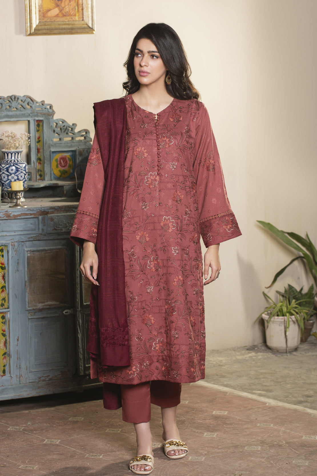 3 Piece - Premium Embroidered Jacquard Wool - 3119