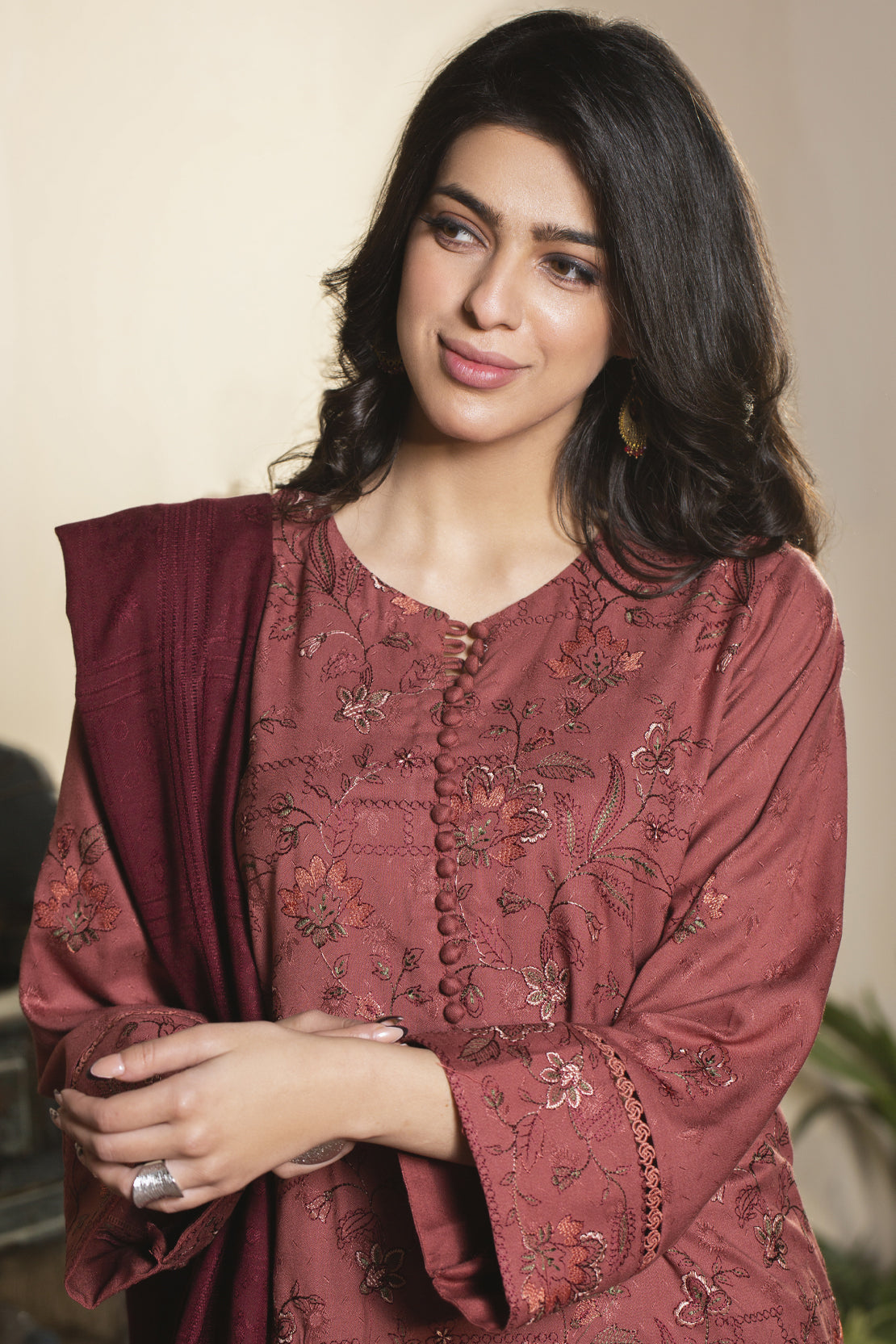 3 Piece - Premium Embroidered Jacquard Wool - 3119