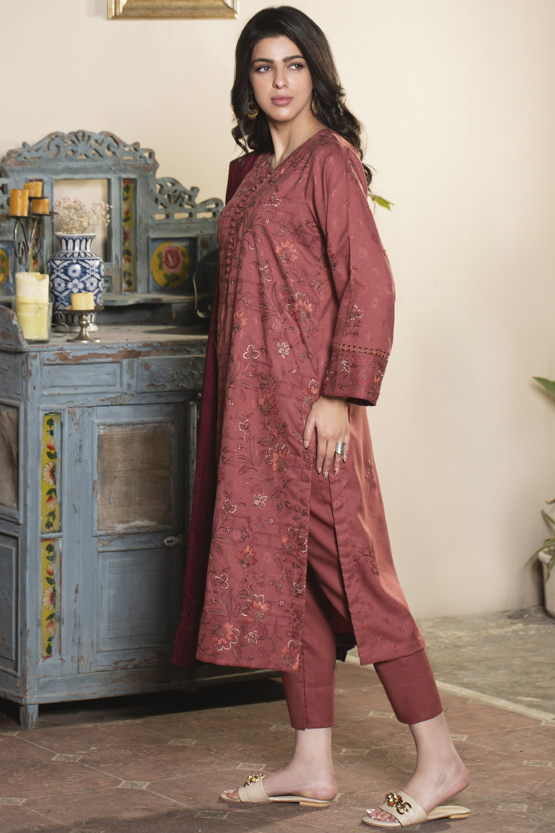 3 Piece - Premium Embroidered Jacquard Wool - 3119