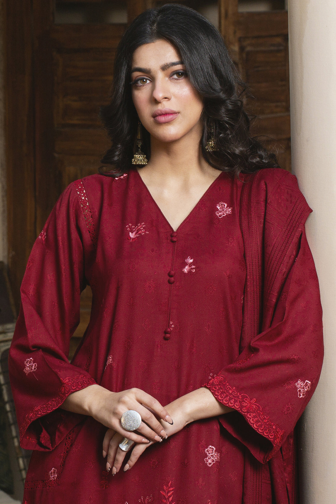 3 Piece - Premium Embroidered Jacquard Wool - 3114