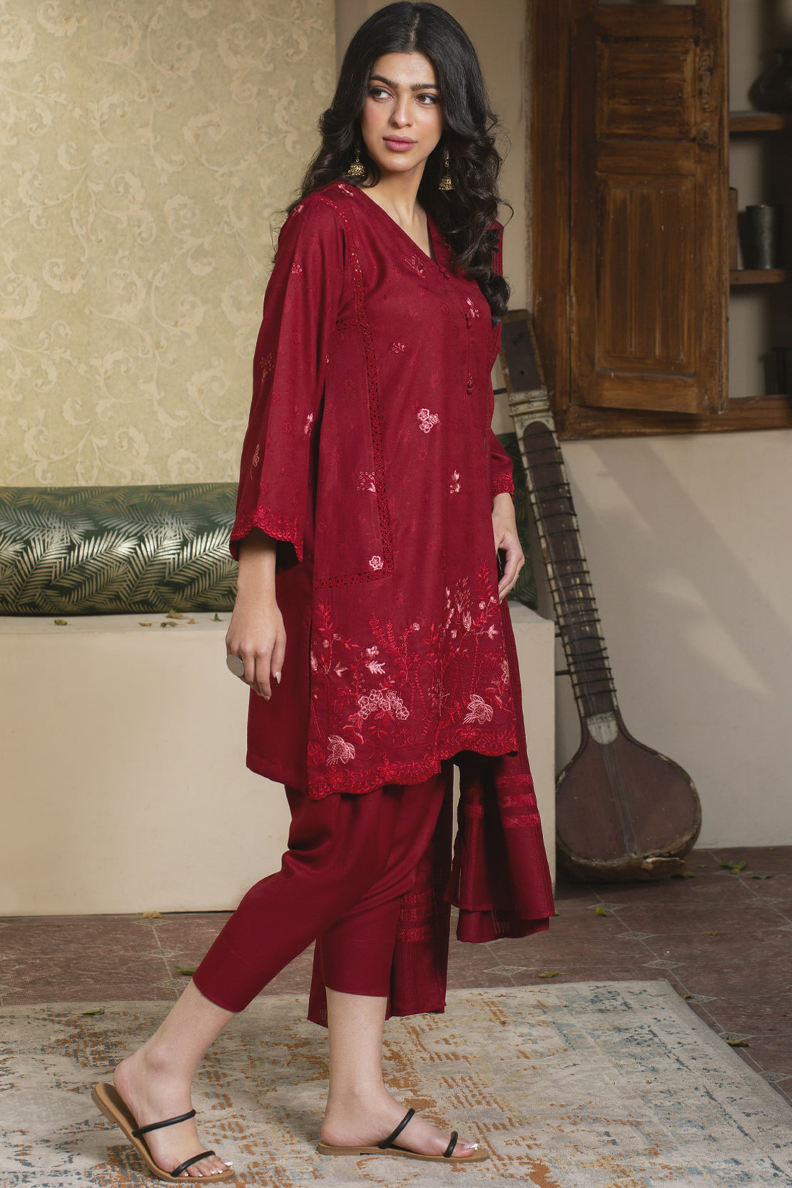 3 Piece - Premium Embroidered Jacquard Wool - 3114