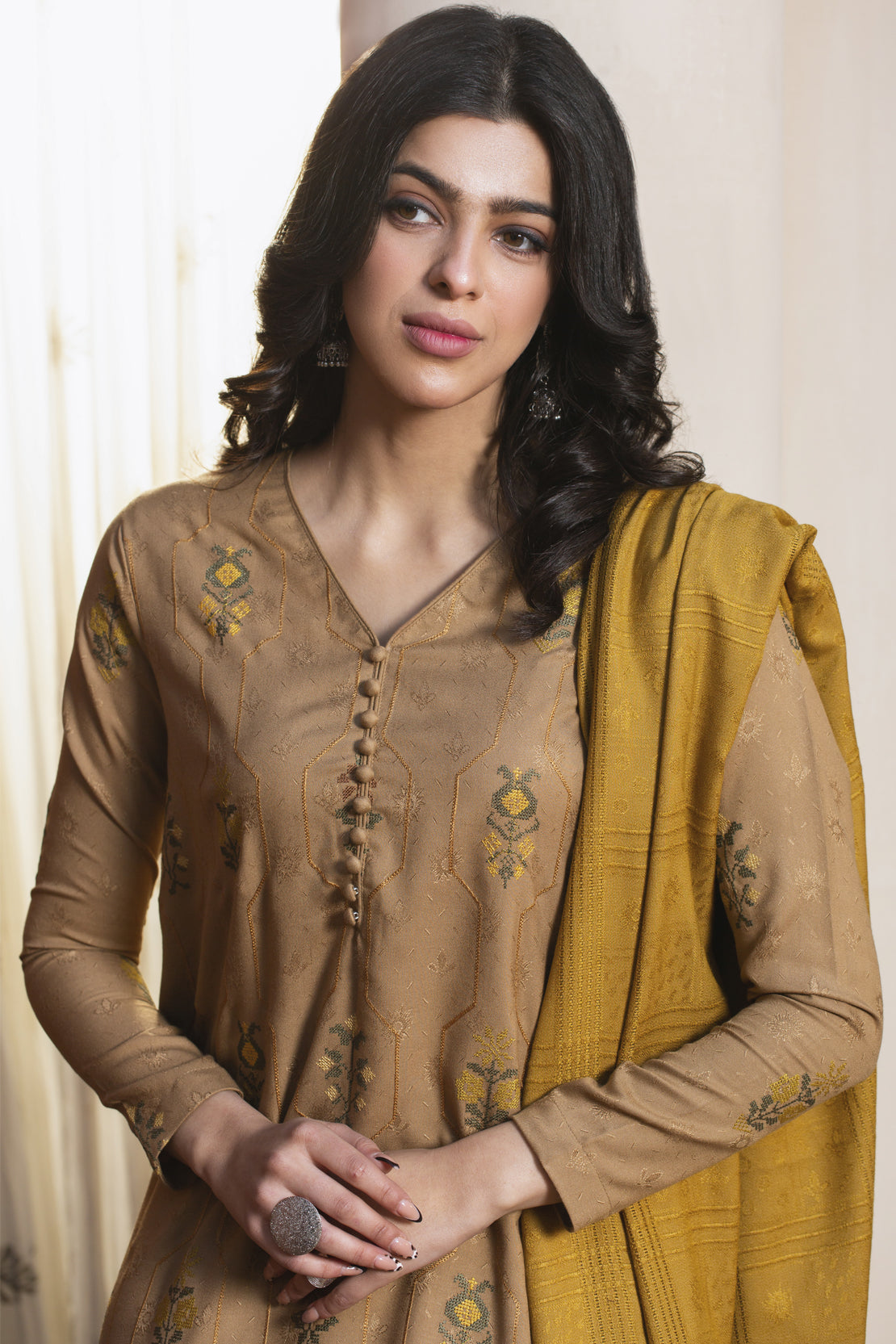 3 Piece - Premium Embroidered Jacquard Wool - 3115