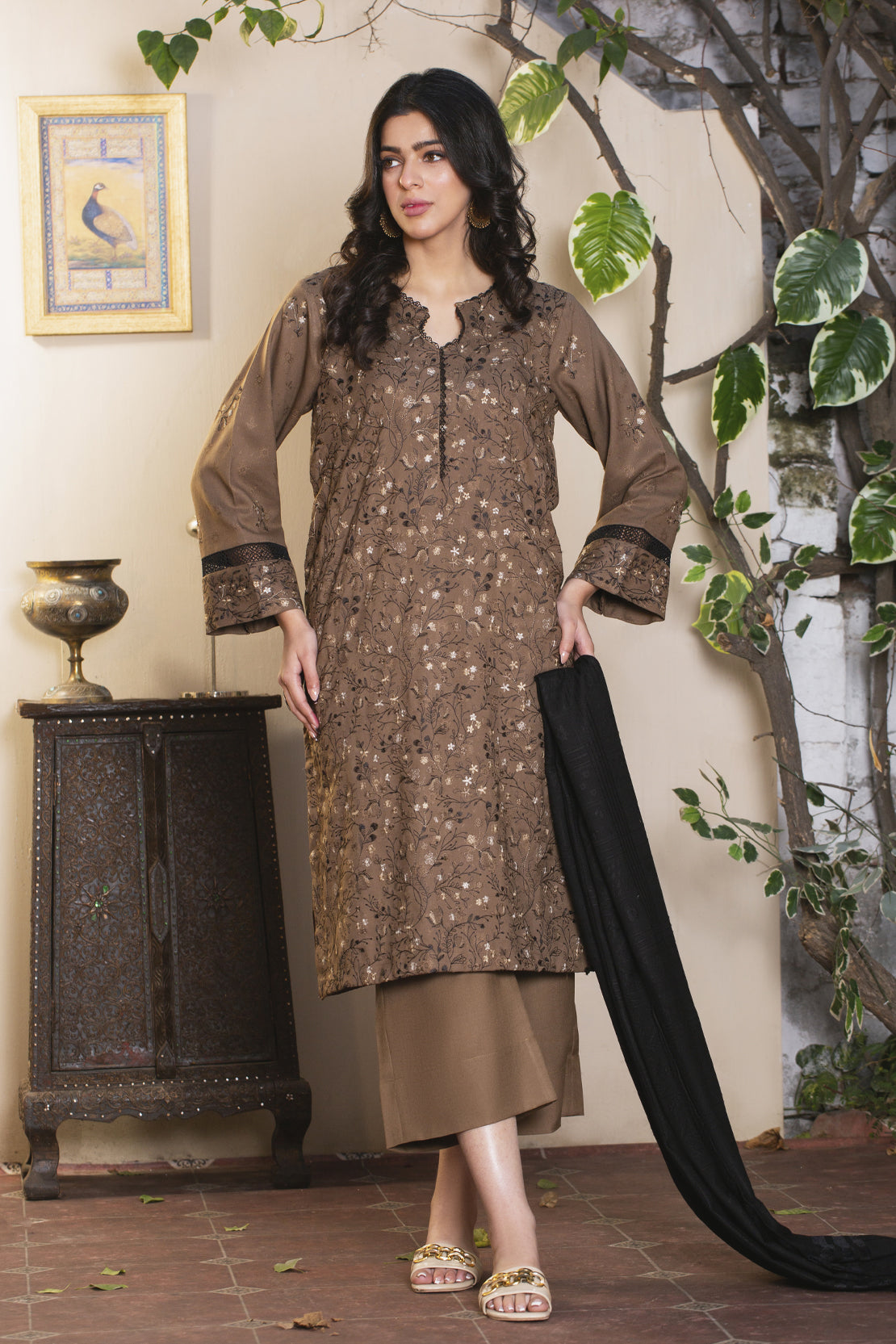 3 Piece - Premium Embroidered Jacquard Wool - 3118