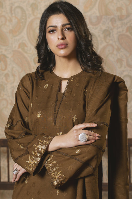 3 Piece - Premium Embroidered Jacquard Wool - 3112