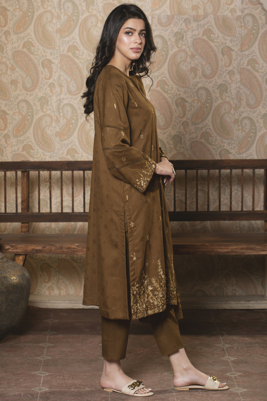 3 Piece - Premium Embroidered Jacquard Wool - 3112