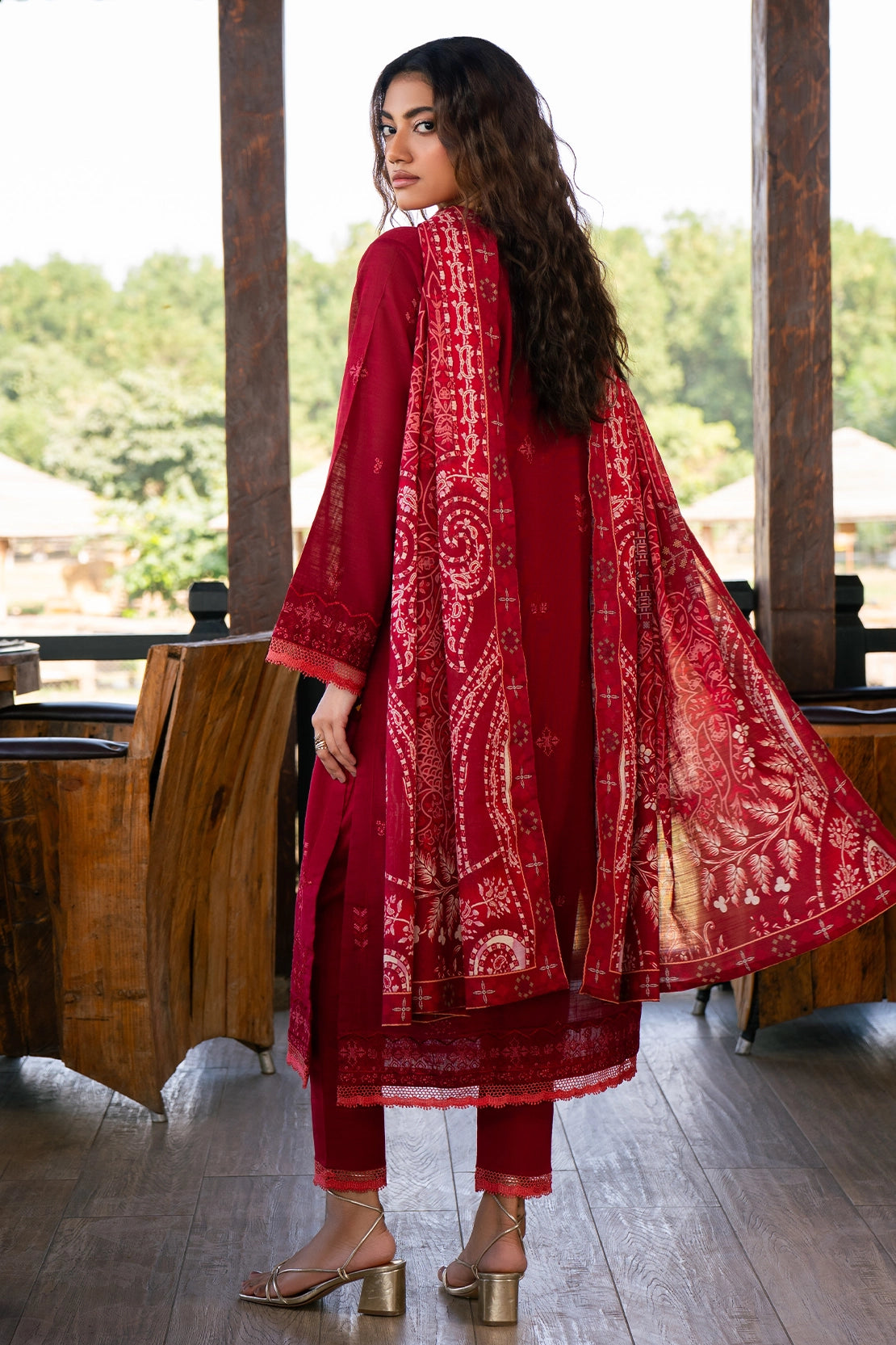 3 Piece - Premium Embroidered Khaddar - 1022