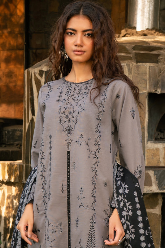 3 Piece - Premium Embroidered Khaddar - 1024