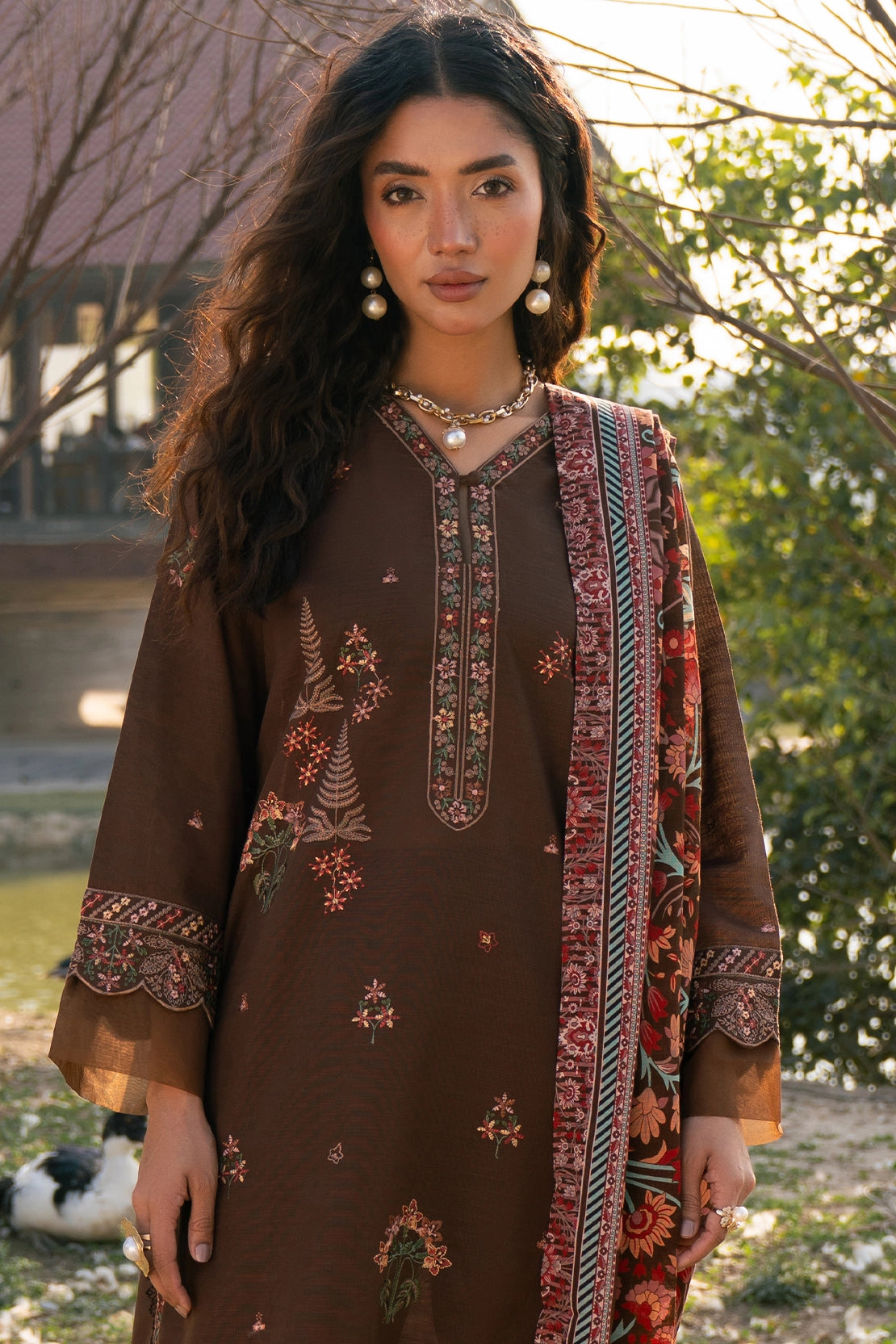 3 Piece - Premium Embroidered Khaddar - 1025