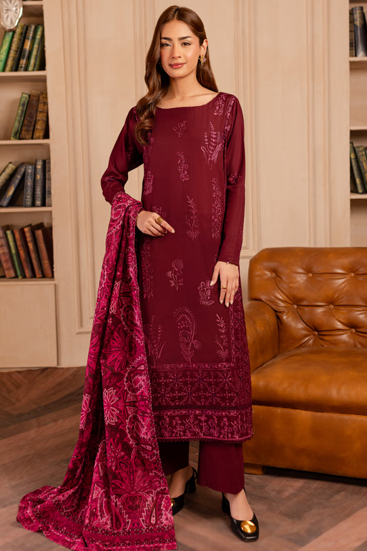 3 PIECE - PREMIUM EMBROIDERED KHADDAR - 9339