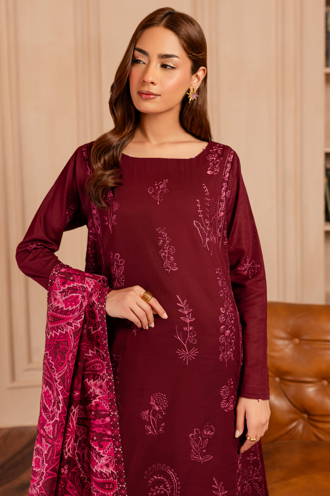 3 PIECE - PREMIUM EMBROIDERED KHADDAR - 9339